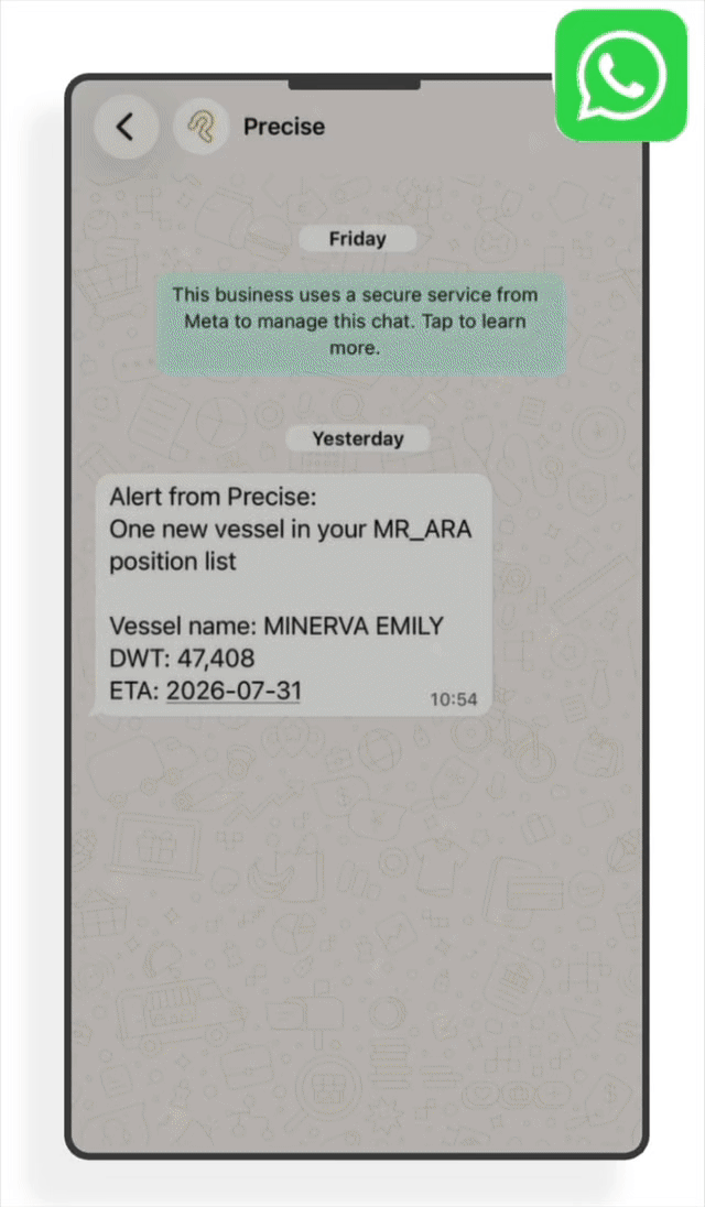 Chartering on WhatsApp